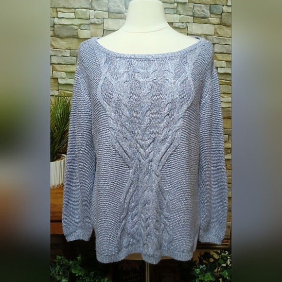 Westport By Dressbarn XL Lavender‎ Metallic Thick Knit Sweater - Picture 1 of 4